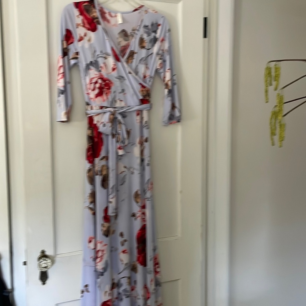 PinkBlush floral wrap maxi dress
